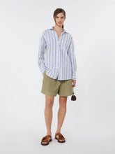 Load image into Gallery viewer, weekend-by-maxmara-wkdtessile-womens-striped-cotton-shirt-with-eyelet-lace-navy
