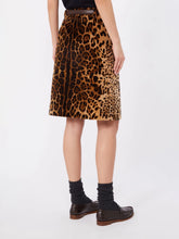 Load image into Gallery viewer, weekend-by-maxmara-womens-flared-printed-velvet-mini-skirt-brown