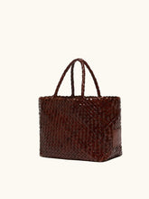 Load image into Gallery viewer, weekend-by-maxmara-womens-wkaorli-woven-leather-bag-tobacco