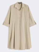Load image into Gallery viewer, Weekend by MaxMara Women's WKDSEGGIO Flared Cotton-Poplin Dress - Sand