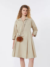 Load image into Gallery viewer, Weekend by MaxMara Women's WKDSEGGIO Flared Cotton-Poplin Dress - Sand