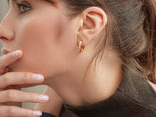 Load image into Gallery viewer, Shyla Pearl Indent Huggie Earring
