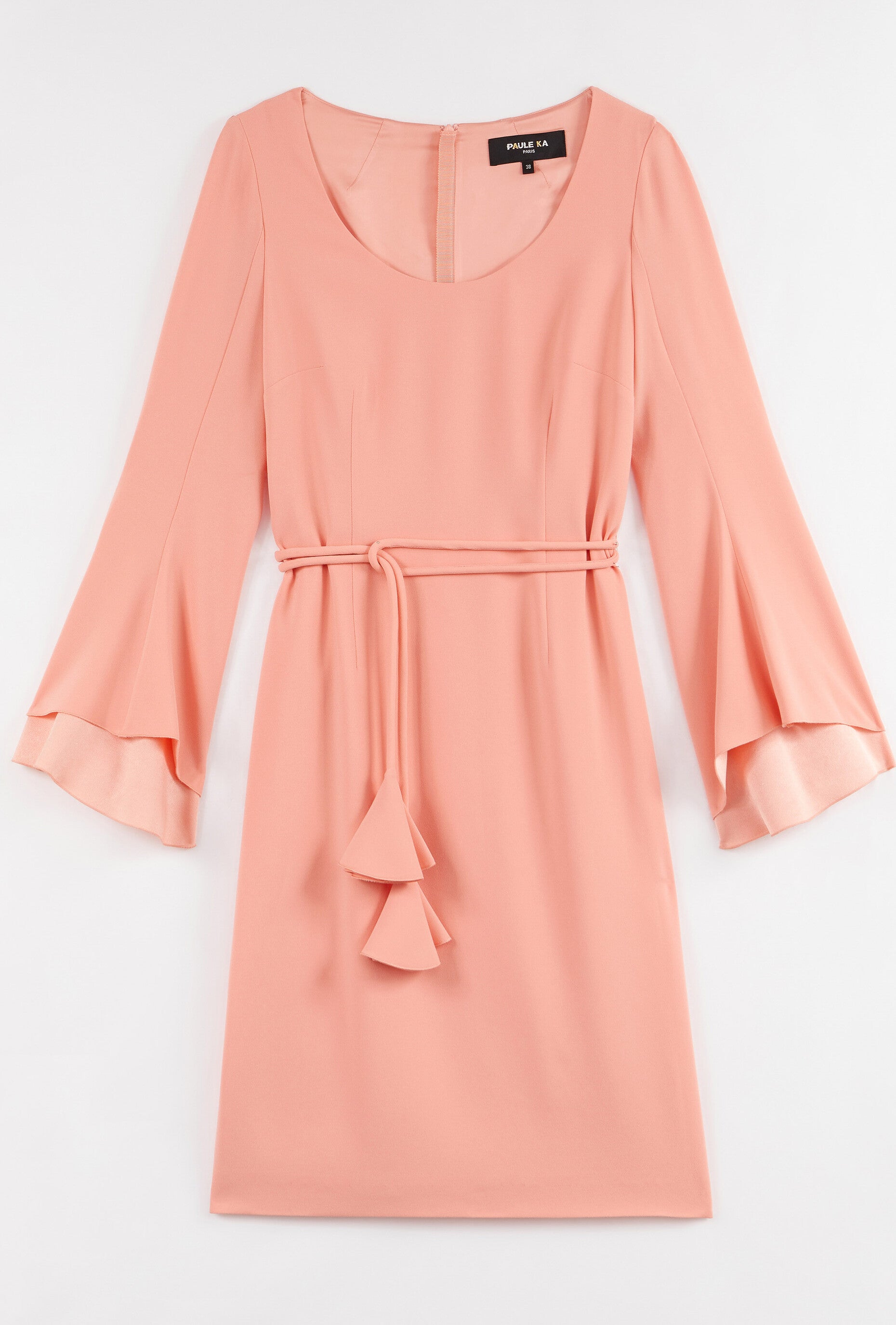 paule ka pink dress Paule Ka Pink Crepe Bow Detail Mini Shift Dress S