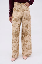 Load image into Gallery viewer, paul-and-joe-womens-hyppolite-trousers-in-cotton-twill-with-toile-de-jouy-print-in-beige-bain
