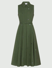 Load image into Gallery viewer, 3221225202002-ensign-green-marella-green-cotton-fit-and-flare-dress
