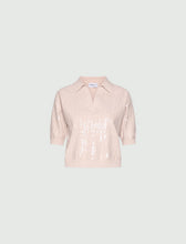 Load image into Gallery viewer, 3366126402001-mlsavocado_-marella-womens-sequinned-boucle-cotton-polo-shirt-powder
