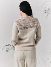 Load image into Gallery viewer, 3366226502001-marella-women-s-mllverace-three-quarter-sleeve-jumper-with-lace-detail-turtledove
