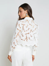 Load image into Gallery viewer, L&#39;Agence-Lace-Cropped-Blouse-Seychelle
