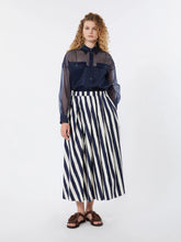 Load image into Gallery viewer, maxmara-weekend-womens-wkdcolomba-pleated-silk-organza-shirt-navy

