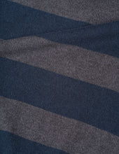 Load image into Gallery viewer, Margaret Howell MHL. Women's Striped V Neck Slipover Wool Cotton Charcoal / Navy
