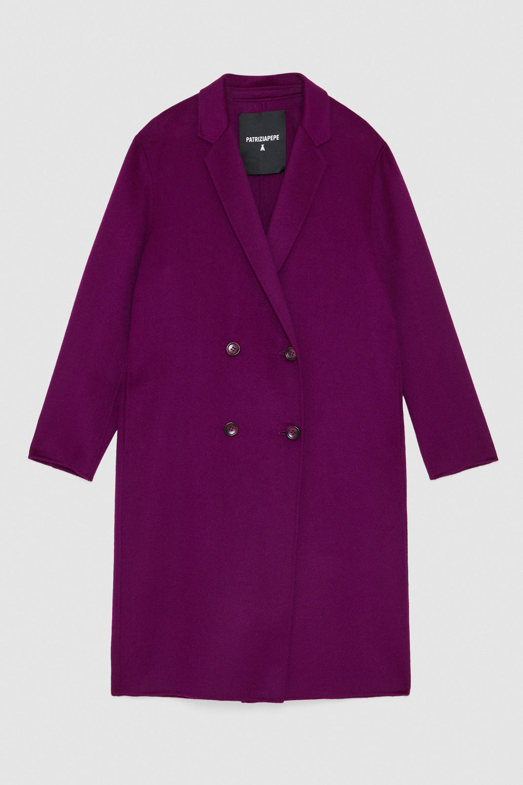 Patrizia Pepe Double Cloth Futuristic Purple Coat