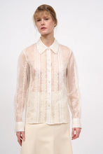 Load image into Gallery viewer, Paul &amp; Joe CLOCHETTE silk organza sheer shirt with with French embroidery
