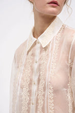 Load image into Gallery viewer, Paul &amp; Joe CLOCHETTE silk organza sheer shirt with with French embroidery
