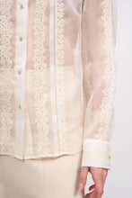 Load image into Gallery viewer, Paul &amp; Joe CLOCHETTE silk organza sheer shirt with with French embroidery
