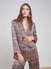 Load image into Gallery viewer, L-Agence-Taryn-Blazer-in-ivory-Black-Red-Glen-Plaid

