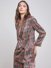 Load image into Gallery viewer, L-Agence-Taryn-Blazer-in-ivory-Black-Red-Glen-Plaid
