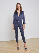 Load image into Gallery viewer, L_Agence-Women-s-Dani-Silk-Blouse-Midnight
