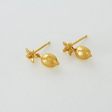 Load image into Gallery viewer, Alex Monroe Gold Plated Lemon Blossom Lemon Studs
