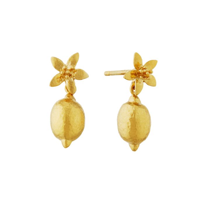 Alex Monroe Gold Plated Lemon Blossom Lemon Studs