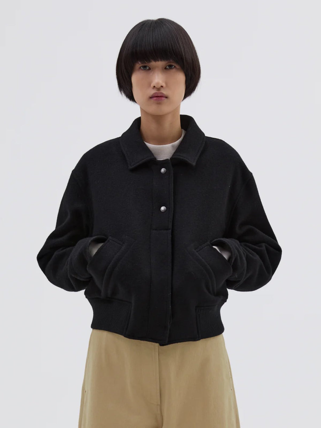 Margaret-Howell-MHL-Cropped-Bomber-Jacket-Boiled-Wool-Melton-Black