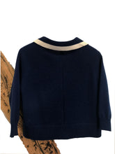 Load image into Gallery viewer, NO-NAME-CASHMERE-NAVY-JUMPER-CARDIGAN-WITH-SAILORS-COLLAR
