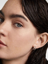 Load image into Gallery viewer, PdPaola-Bianca-Double-Band-Silver-Hoops
