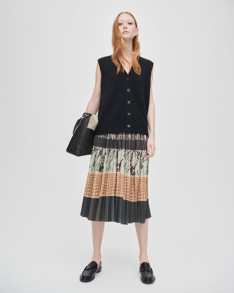 Paul Smith Assembled Stripe Pleated Skirt