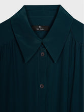 Load image into Gallery viewer, W2R-606D-N31186-46_30-Paul-Smith-Womens-Teal-Silk-Blend-Shirt-Maxi-Dress
