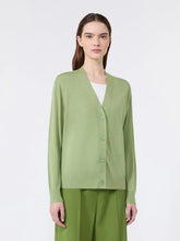Load image into Gallery viewer, WE5346036106004-e-weekend-by-maxmara-wkdtorre-womens-wool-silk-and-cashmere-v-neck-cardigan-green

