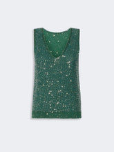 Load image into Gallery viewer, WE5366176106002-e-weekend-by-maxmara-wkdmilord-womens-sleeveless-sweater-with-sequin-detail-green
