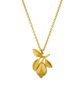 Load image into Gallery viewer, alex-monroe-Alex_Monroe_Lemon_Leaf_Necklace_GP_Bowns_Cambridge_DOLCE_VITA_AW23
