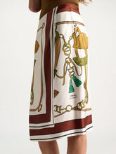 Load image into Gallery viewer, dorothee-schumacher-womens-cosmic-funghi-skirt-in-brown-ribbon-scarf
