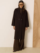 Load image into Gallery viewer, hartford-valor-womens-vincenzo-chocolate-double-faced-wool-coat
