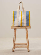 Load image into Gallery viewer, hartford-womens-eol-striped-bag-yellow-blue-white
