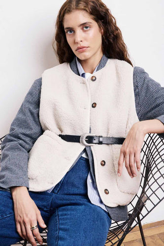 hartford-womens-veon-off-white-sherpa-vest