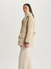 Load image into Gallery viewer, ines-de-la-fressange-womens-seraphine-cream-herringbone-wool-pea-coat

