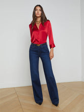 Load image into Gallery viewer, l-agence-dani-silk-satin-blouse-crimson-red
