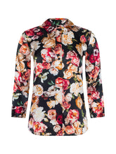 Load image into Gallery viewer, lagence-womens-dani-3-4-silk-blouse-in-multi-cluster-floral
