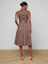 Load image into Gallery viewer, lagence-womens-kylo-belted-shirt-dress-in-cardamom-ecru-polka-dot
