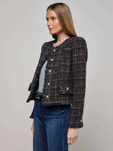 Load image into Gallery viewer, lagence-womens-zaya-tweed-jacket-in-midnight-brown-multi-tweed
