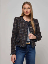 Load image into Gallery viewer, lagence-womens-zaya-tweed-jacket-in-midnight-brown-multi-tweed
