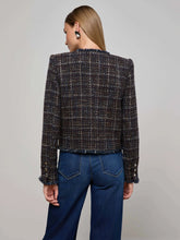 Load image into Gallery viewer, lagence-womens-zaya-tweed-jacket-in-midnight-brown-multi-tweed
