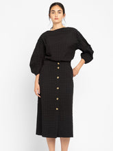 Load image into Gallery viewer, loreak-mendian-womens-black-cotton-maxim-skirt-1571053-9937
