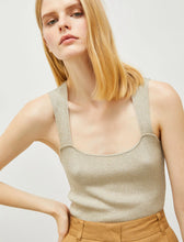 Load image into Gallery viewer, Marella Women&#39;s NASELLO Lamé-Blend Top - Hazelnut Brown
