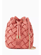 Load image into Gallery viewer, marella-bouquet-faux-leather-bucket-bag-in-coral
