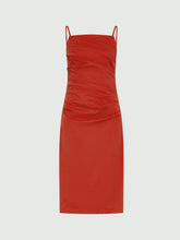 Load image into Gallery viewer, marella-roxs-slim-fit-sheath-dress-in-red-cotton-blend
