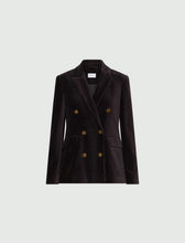 Load image into Gallery viewer, marella-womens-double-breasted-corduroy-blazer-dark-grey
