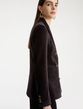 Load image into Gallery viewer, marella-womens-double-breasted-corduroy-blazer-dark-grey
