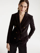 Load image into Gallery viewer, marella-womens-double-breasted-corduroy-blazer-dark-grey
