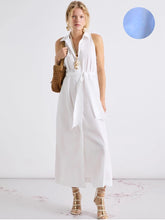 Load image into Gallery viewer, marella-womens-mllnatale-flared-poplin-dress-blue
